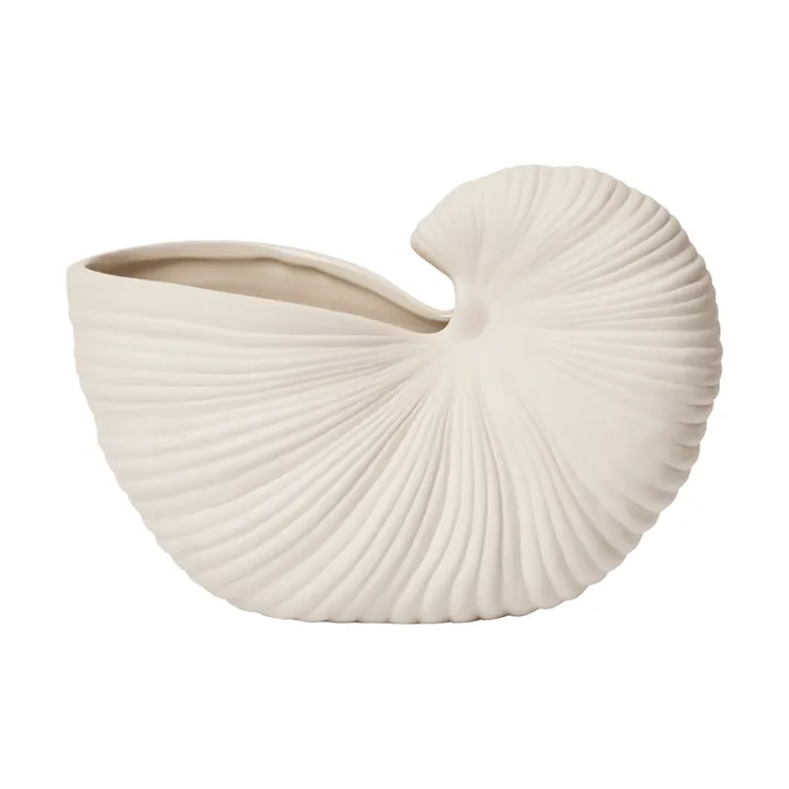 Vaso de flores Shell - Off-white, 23x11,5x16 cm - Ferm Living