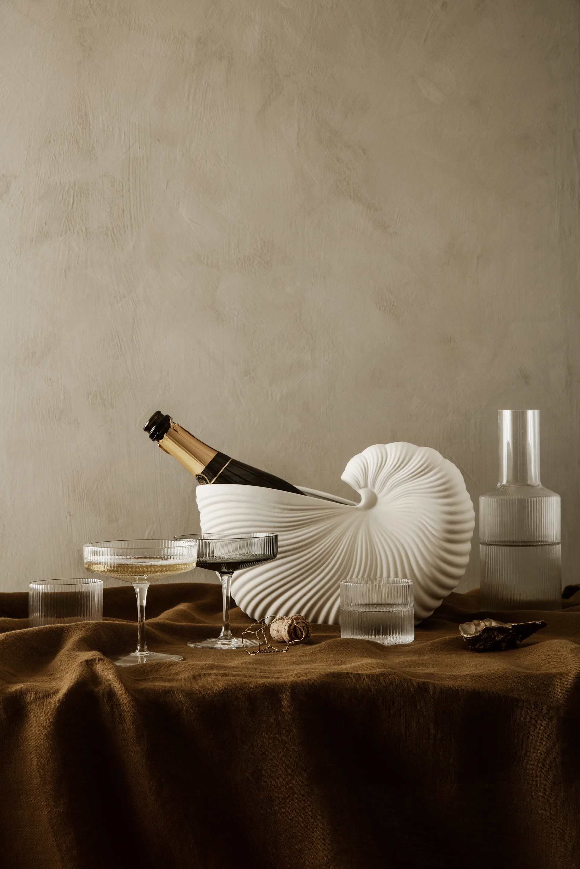 Vaso de flores Shell, Off white Ferm Living