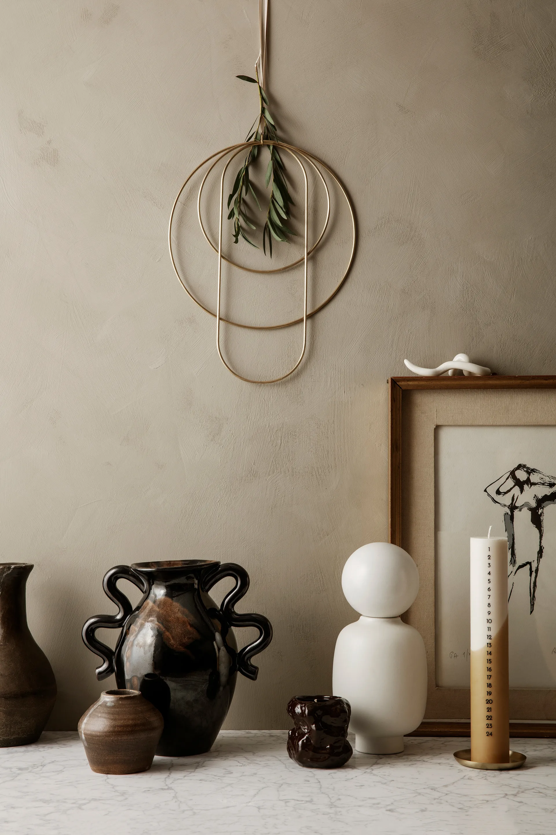 Vaso Verso 27 cm, Preto-castanho Ferm Living
