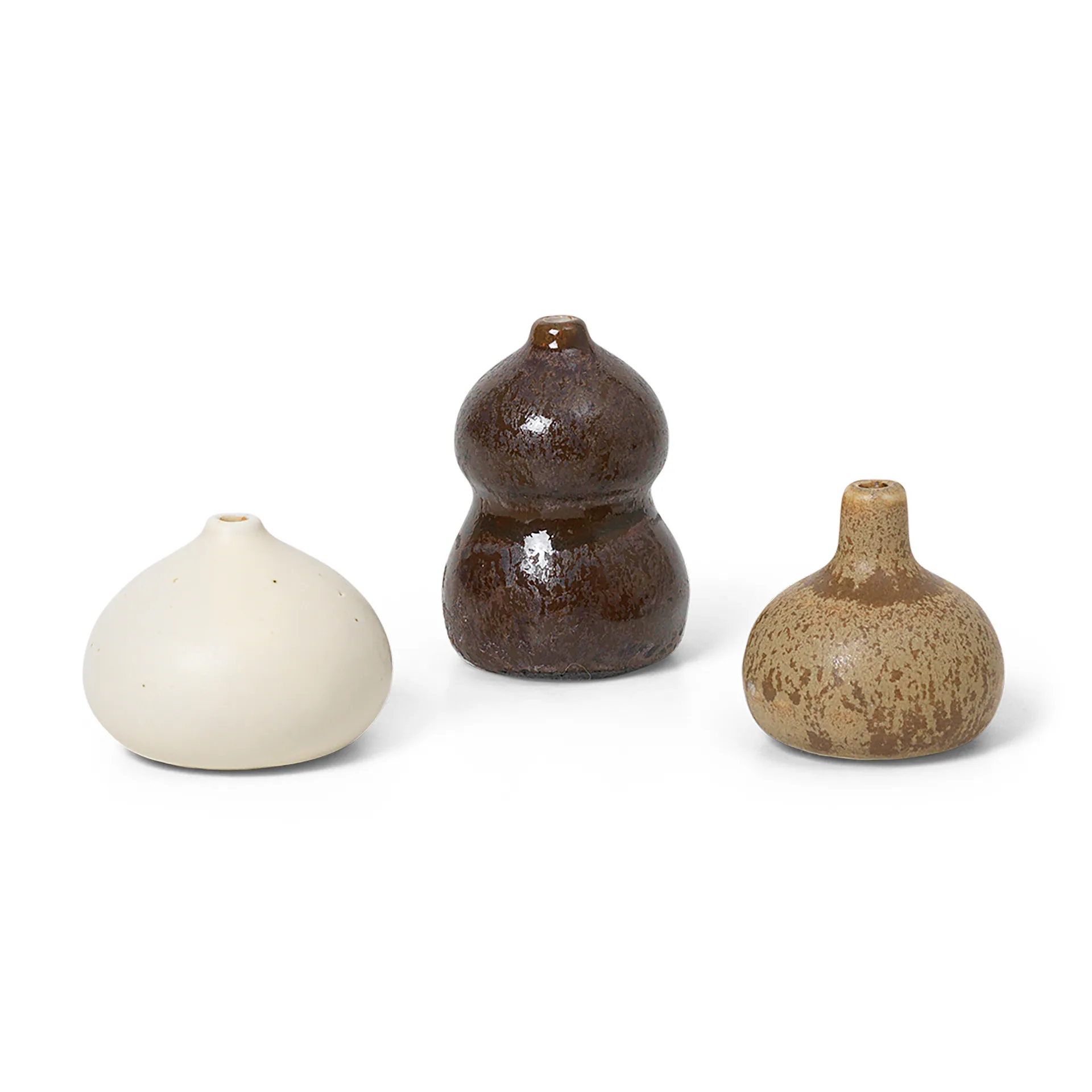Vasos mini Komo, 3 un., Brown-white Ferm Living