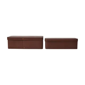 Vekla caixa de arrumação 2 peças - Pecã escuro, comprido - Ferm Living