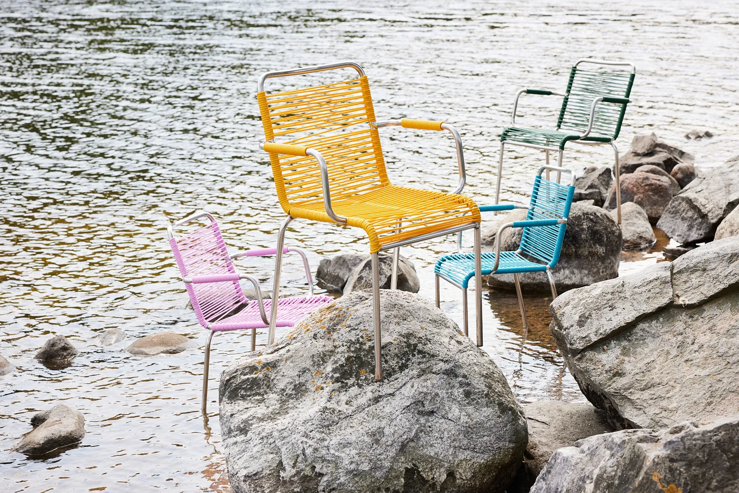 Cadeira com braços Mya Spaghetti, Turquo Fiam