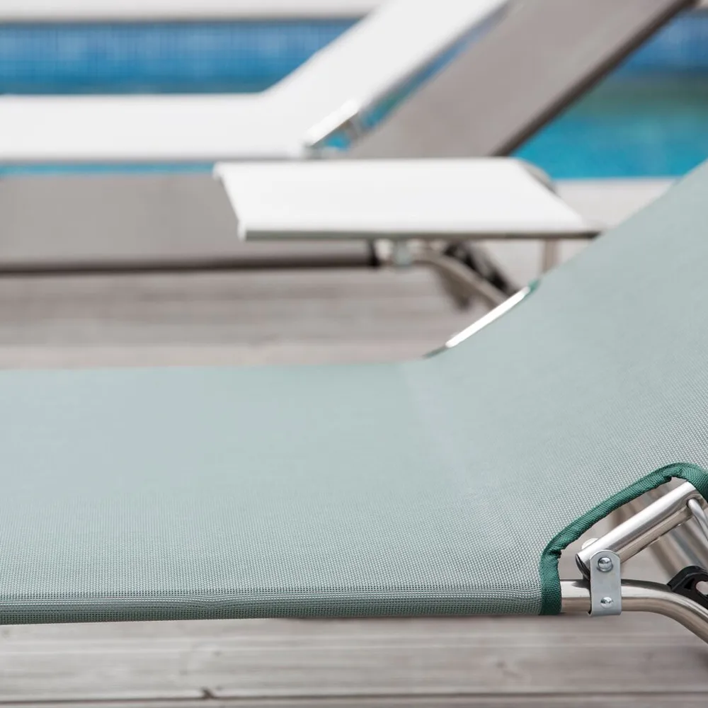 Espreguiçadeira Amigo XXL, Tecido sage green-estrutura de alumínio Fiam