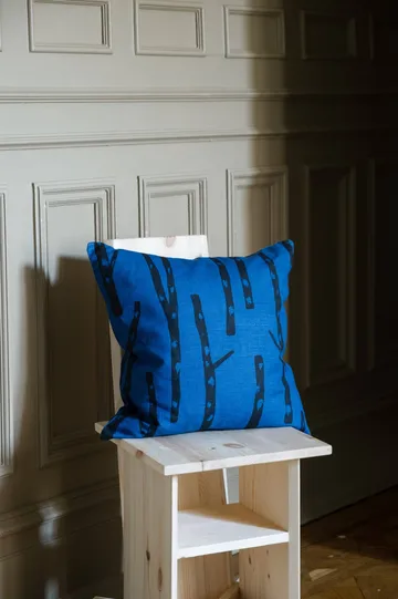 Birch capa de almofada 48x48 cm - Azul-preto - Fine Little Day