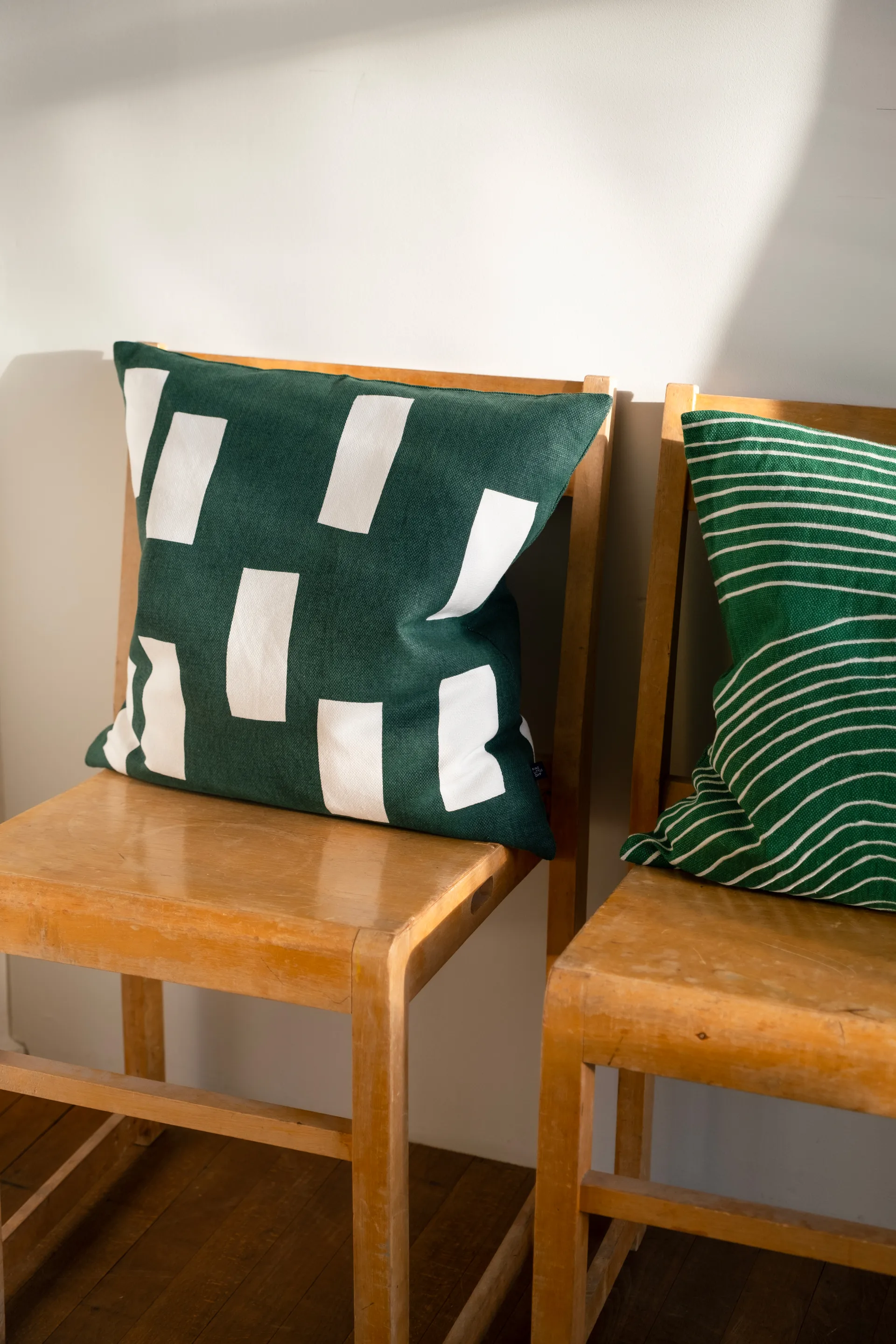 Block capa de almofada 48x48 cm, Verde Fine Little Day
