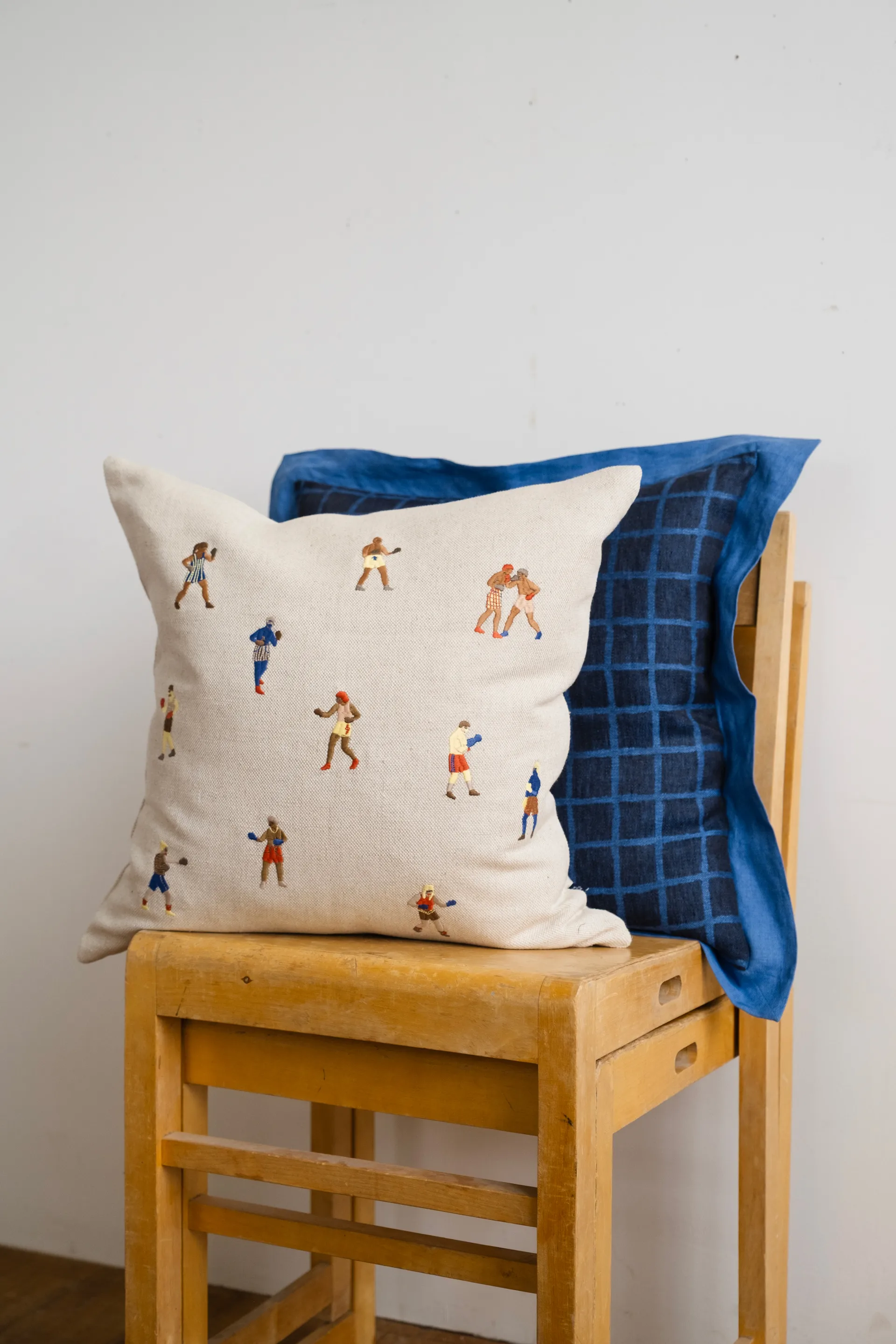 Boxers capa de almofada 48x48 cm, Natural-laranja Fine Little Day
