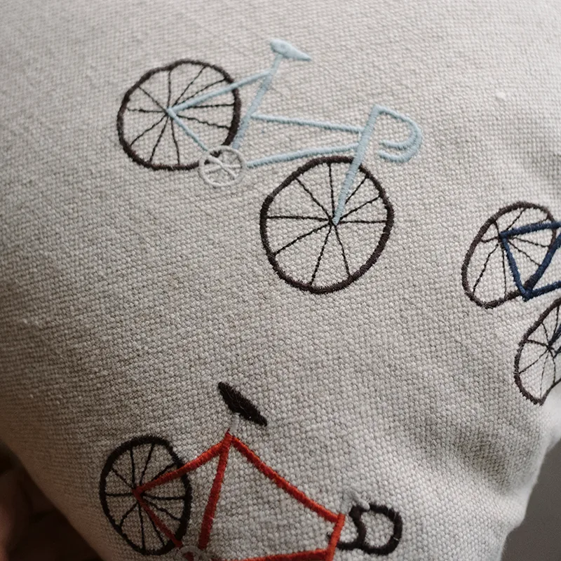 Capa de almofada Bicycles 48x48 cm, bege Fine Little Day