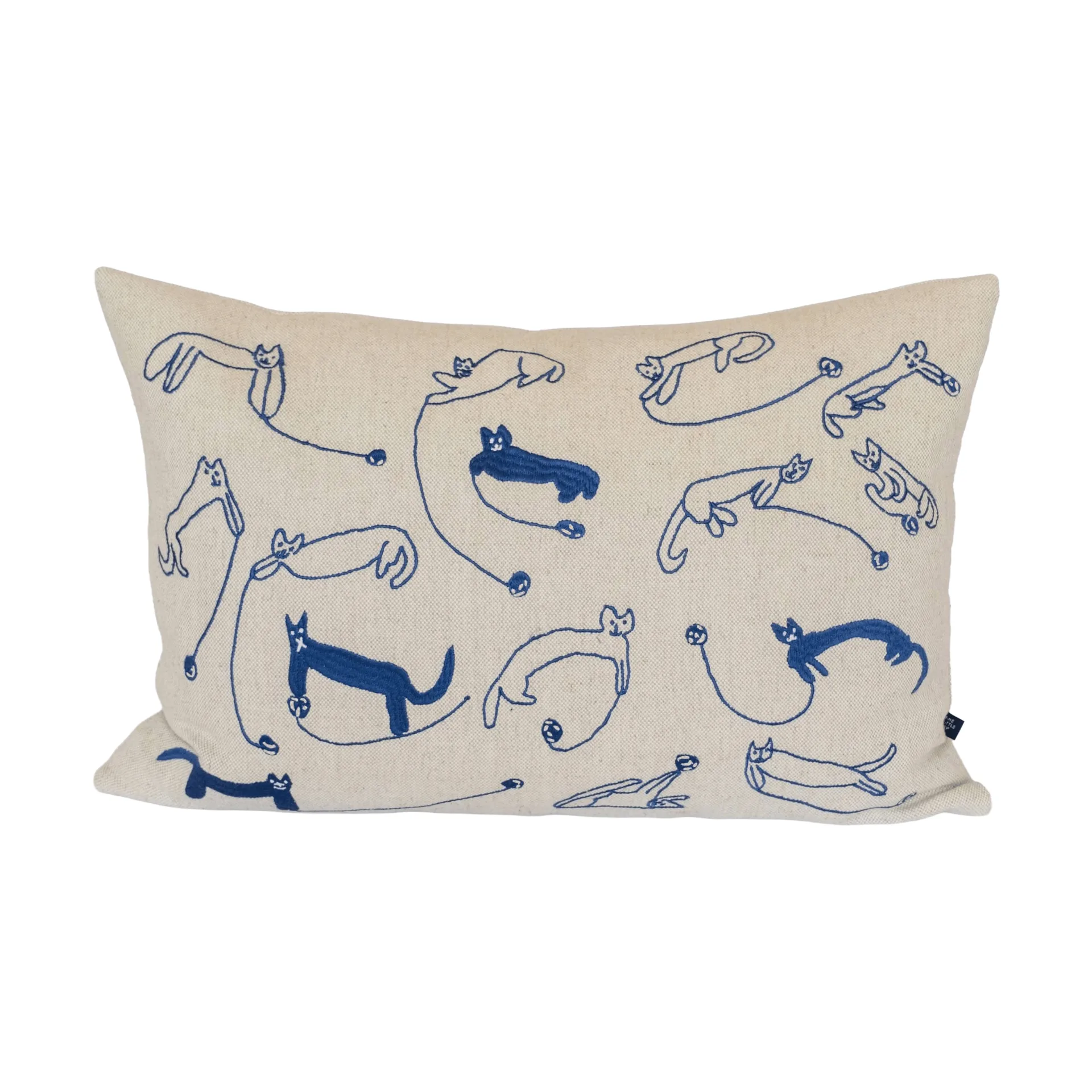 Capa de almofada Garnkatter, Natural-azul, 35x58 cm Fine Little Day