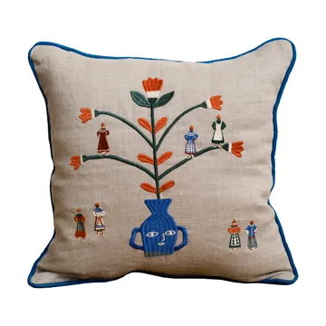 Capa de almofada ocasião especial 38x38 cm - Natural-Azul  - Fine Little Day