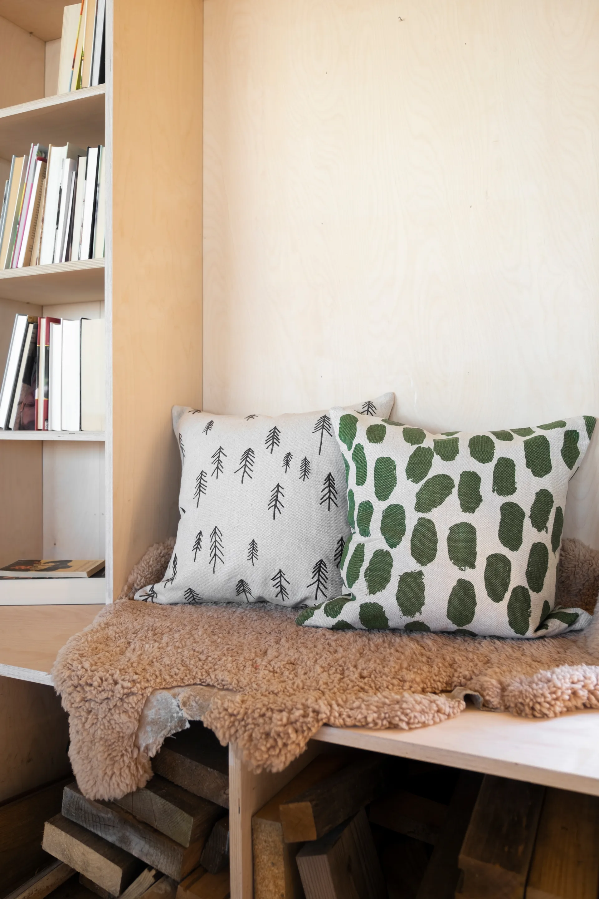 Capa de almofada Tall 48x48 cm, Castanho-natural Fine Little Day