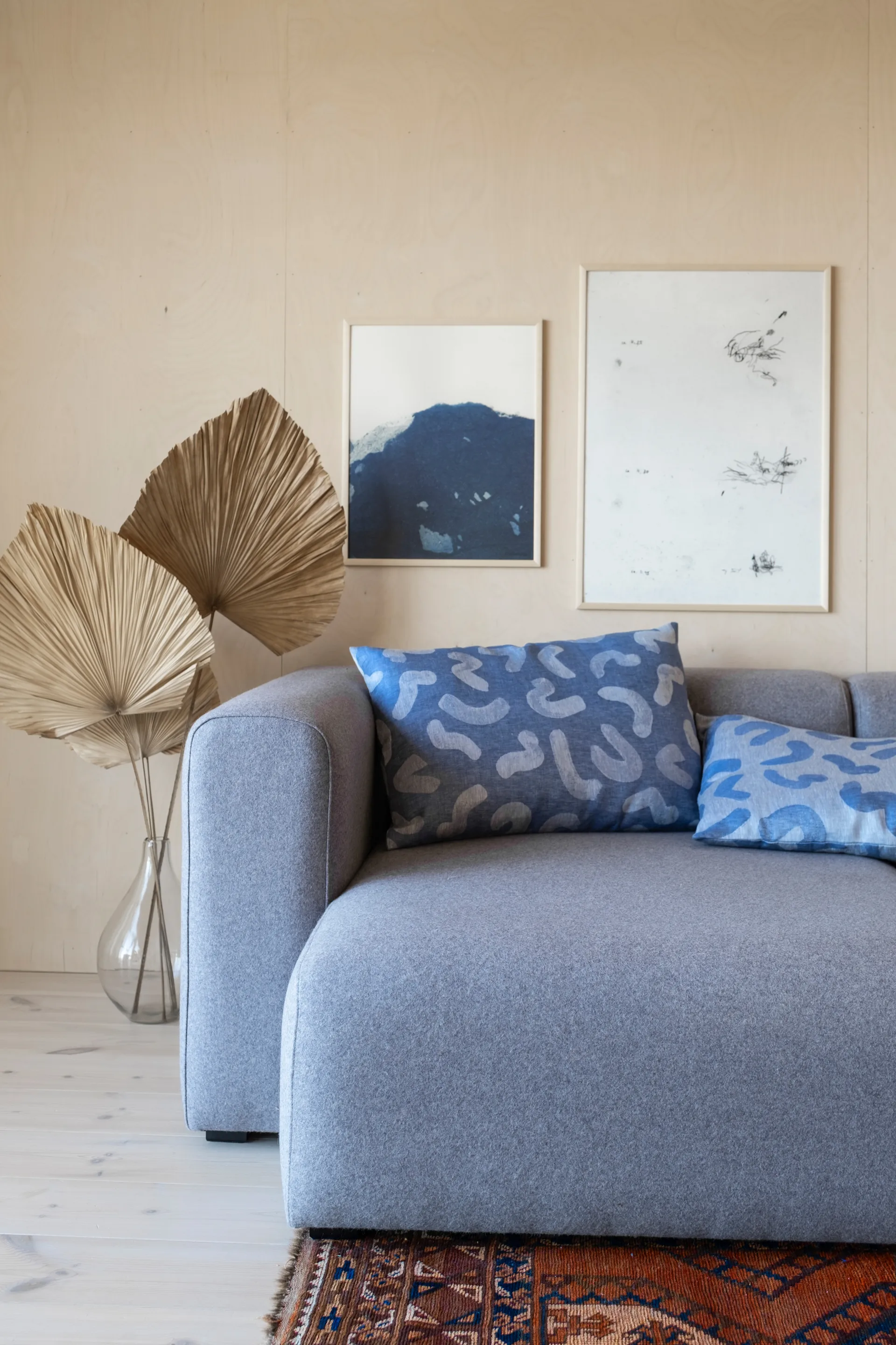 Capa de almofada Udon 68x48 cm, Blue-white Fine Little Day