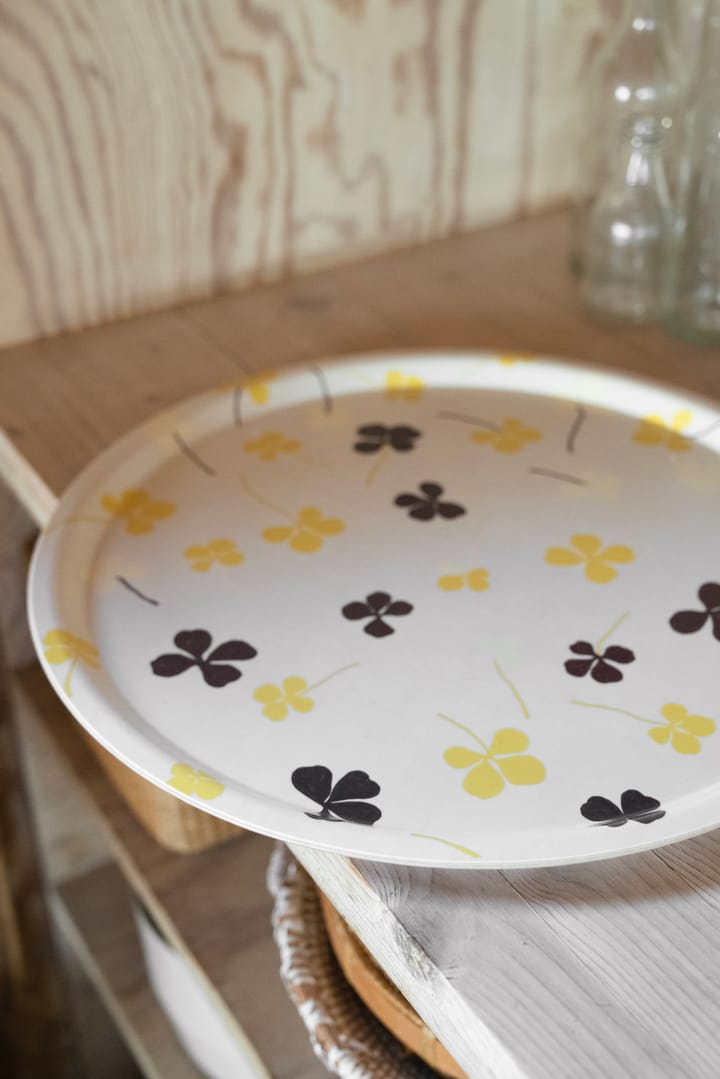 Clover bandeja Ø38 cm, Branco-amarelo Fine Little Day