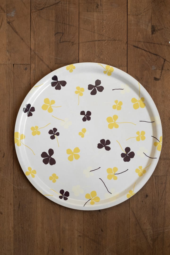 Clover bandeja Ø38 cm, Branco-amarelo Fine Little Day