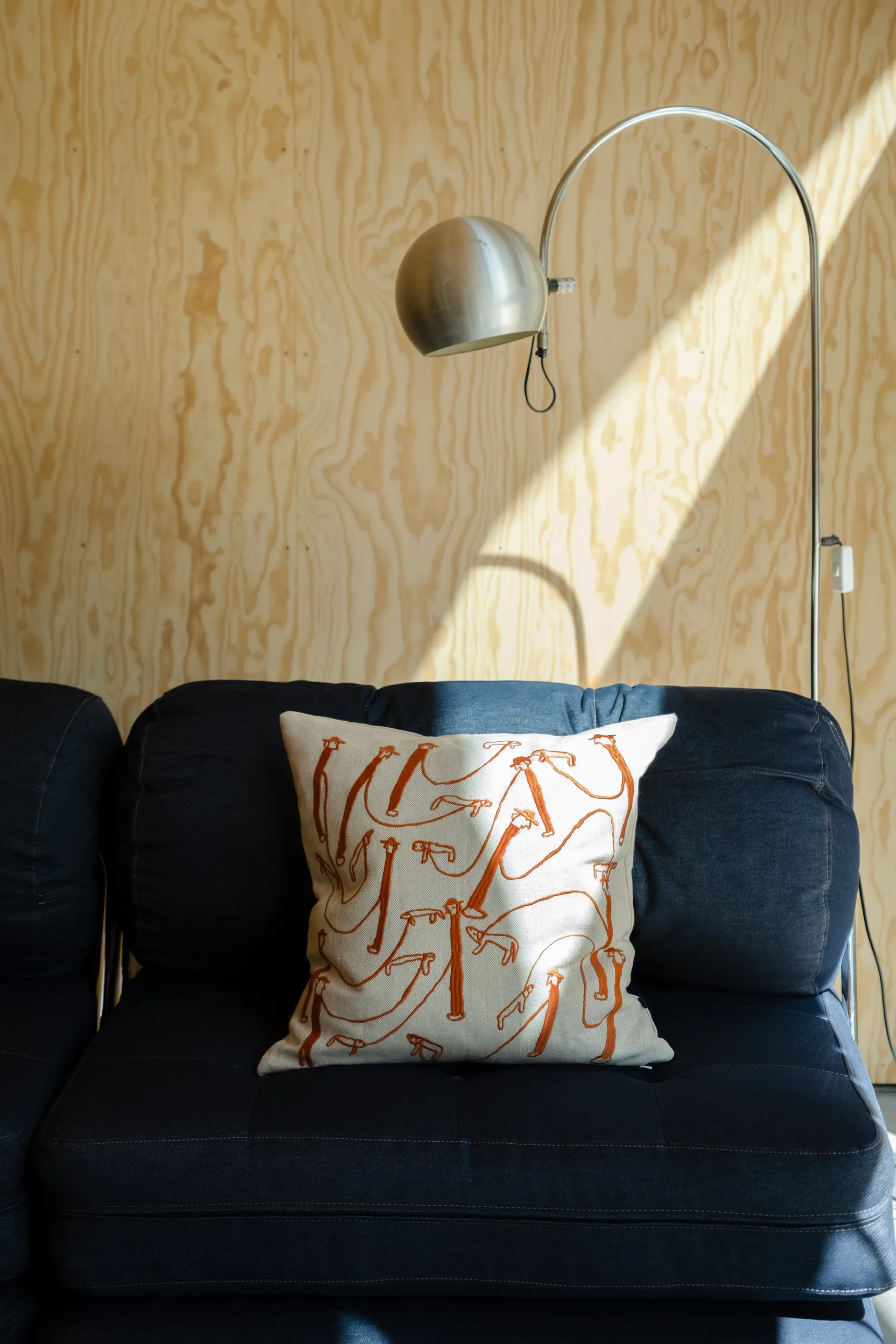 Dog walk capa de almofada 48x48 cm, Natural-laranja Fine Little Day