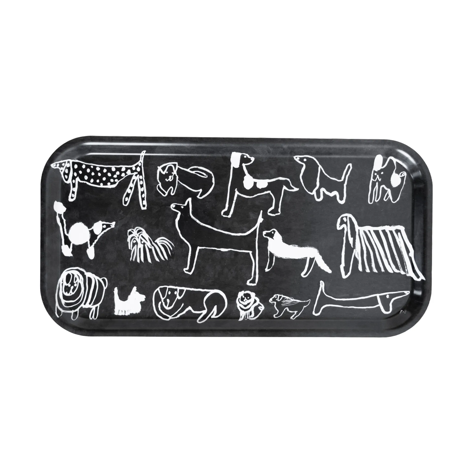 Dogs tabuleiro 22x43 cm, Preto-branco Fine Little Day