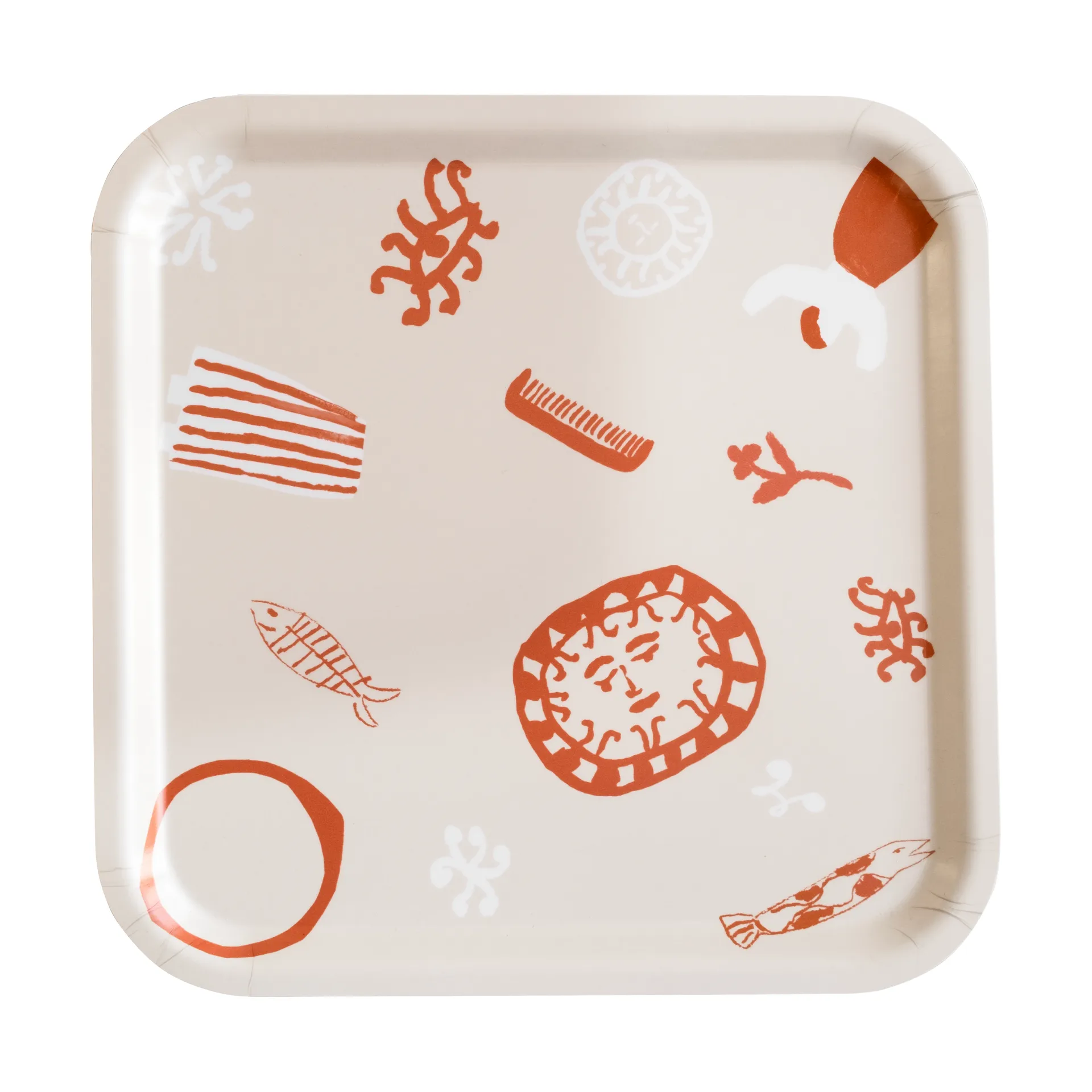 Figures bandeja 32x32 cm, Branco-Red Fine Little Day