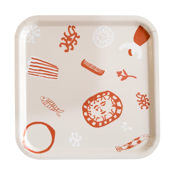 Figures bandeja 32x32 cm, Branco-Red Fine Little Day