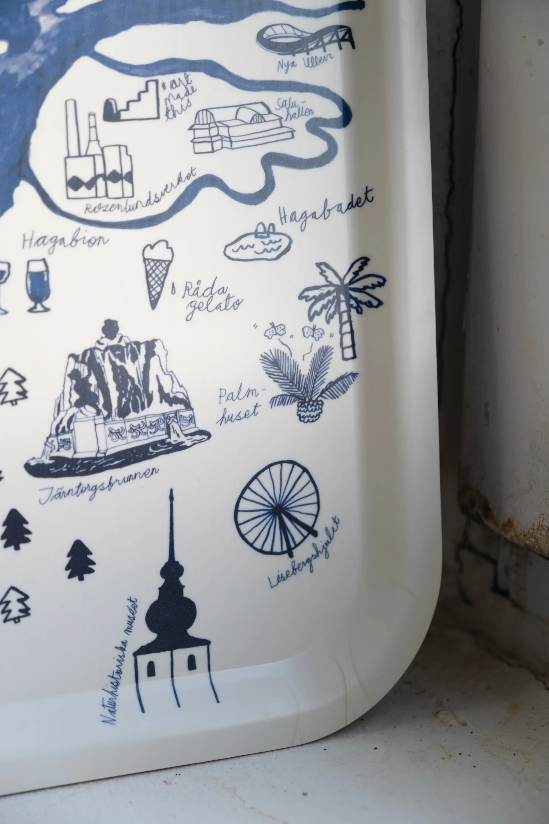 Gothenburg bandeja 32x32 cm, Branco-Azul Fine Little Day