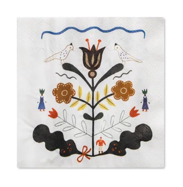 Guardanapo Kurbits 33x33 cm 25-unidades  - branco-multi  - Fine Little Day