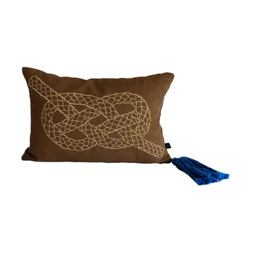 Knop almofada de decoração - Castanho-dourado-azul, 27x40 cm - Fine Little Day
