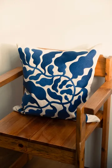 Leaves capa de almofada bordada 48x48 cm - Blue - Fine Little Day