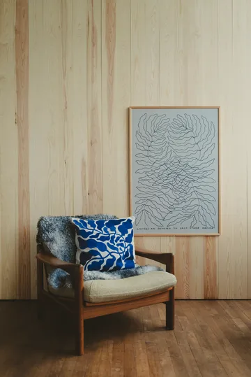 Leaves capa de almofada bordada 48x48 cm - Blue - Fine Little Day