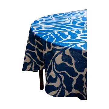 Leaves toalha de mesa - Branco-azul, 147x250 cm - Fine Little Day
