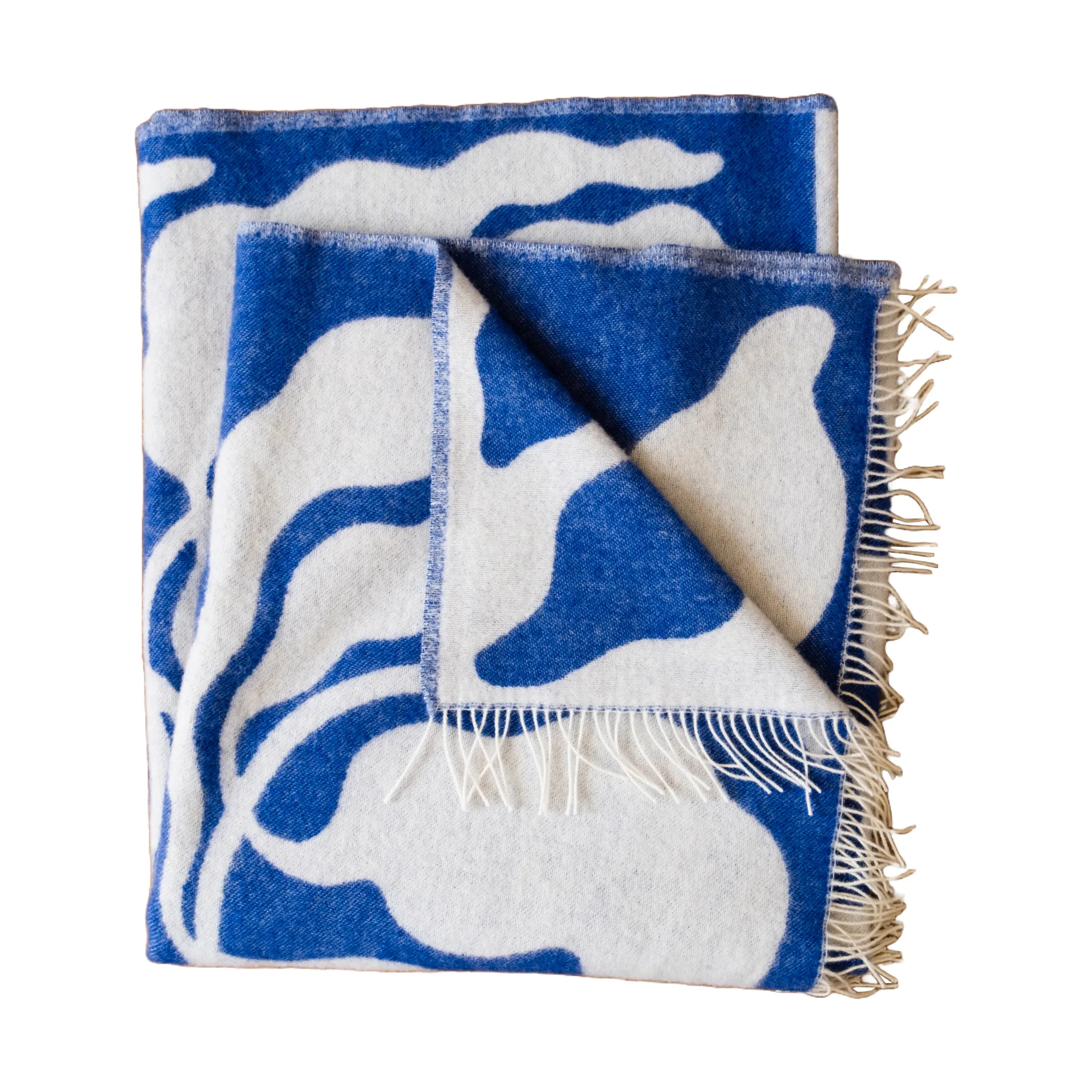 Manta Leaves 130x220 cm, Blue-white Fine Little Day