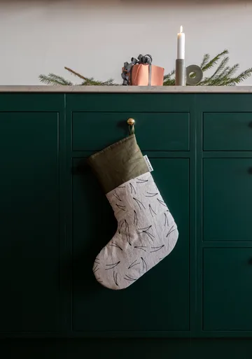 Meia de Natal Barr 40 cm - Preto-verde-nature - Fine Little Day
