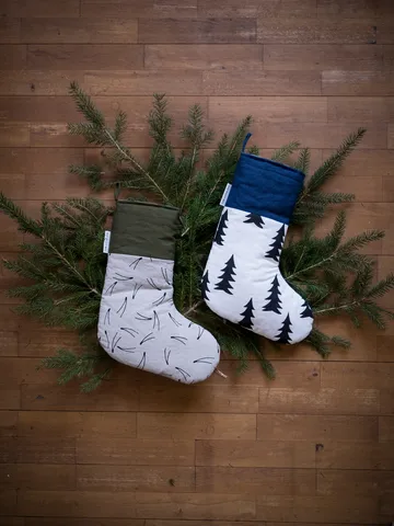 Meia de Natal Barr 40 cm - Preto-verde-nature - Fine Little Day