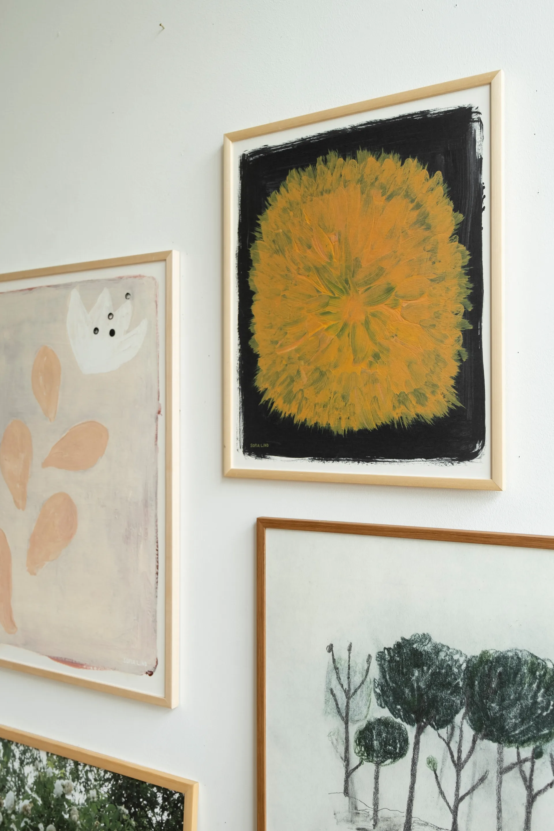 Póster Dandelion 40x50 cm, Amarelo-preto Fine Little Day