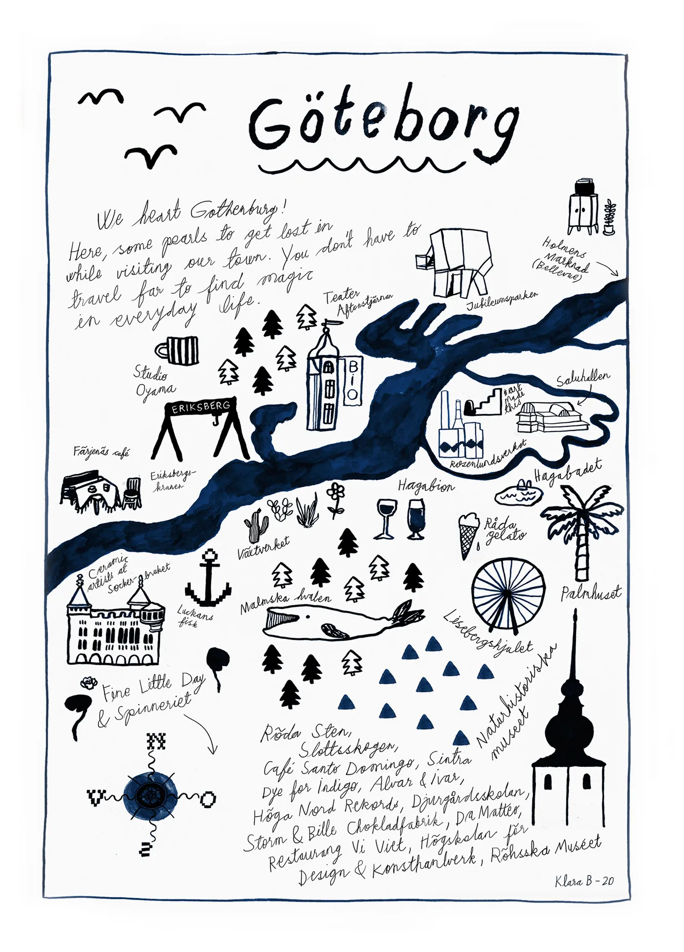 Póster Göteborg, 50x70 cm Fine Little Day