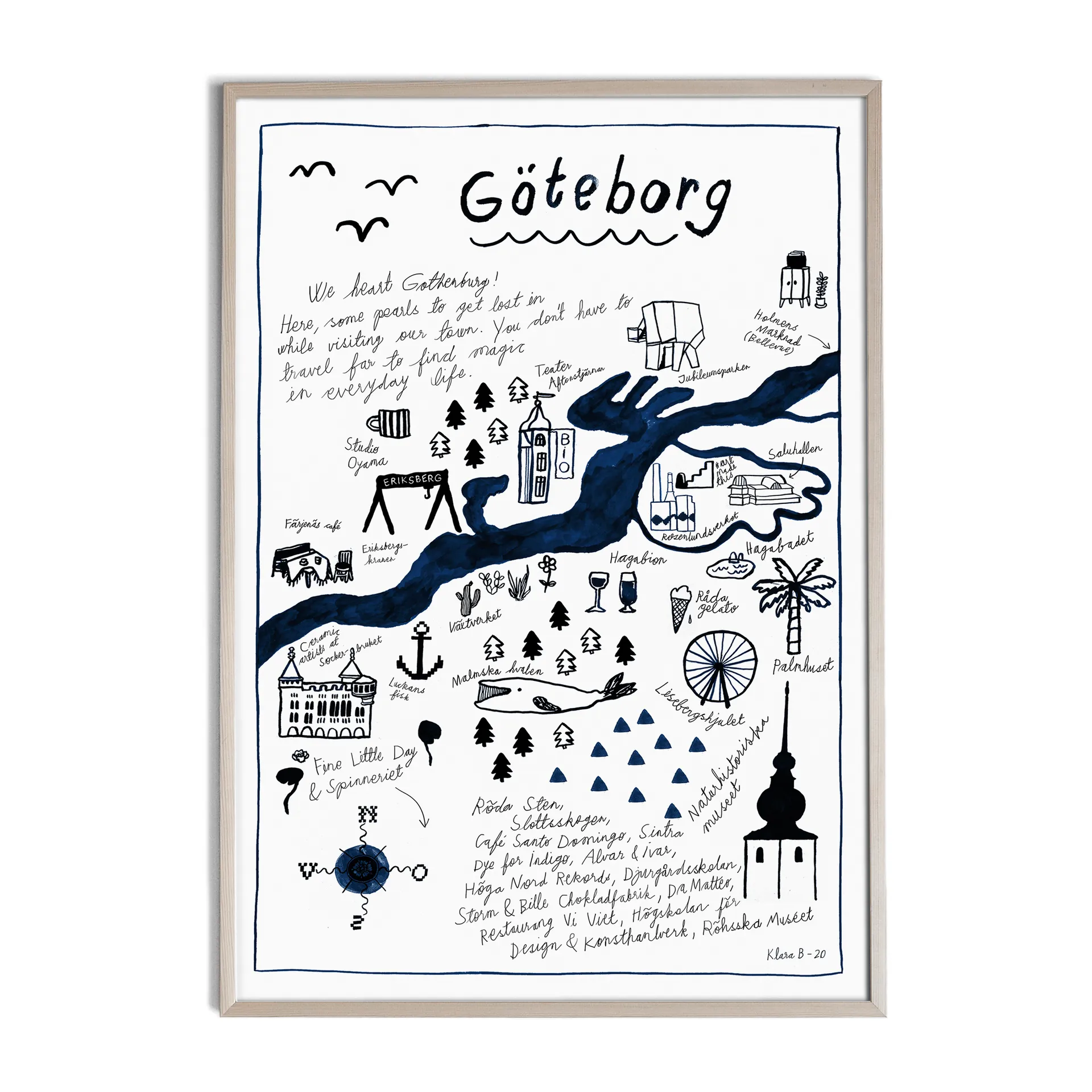 Póster Göteborg, 50x70 cm Fine Little Day