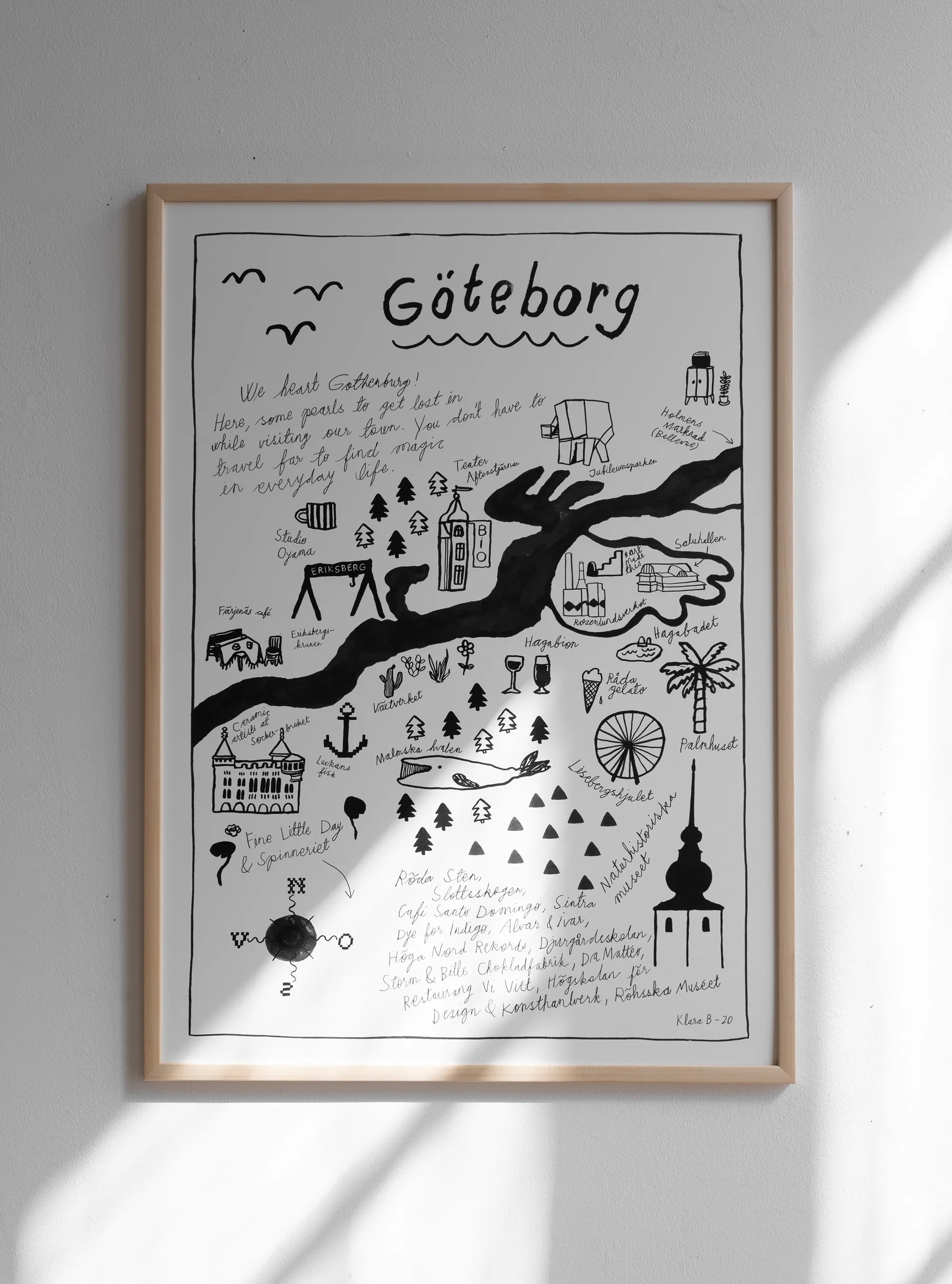 Póster Göteborg, 50x70 cm Fine Little Day