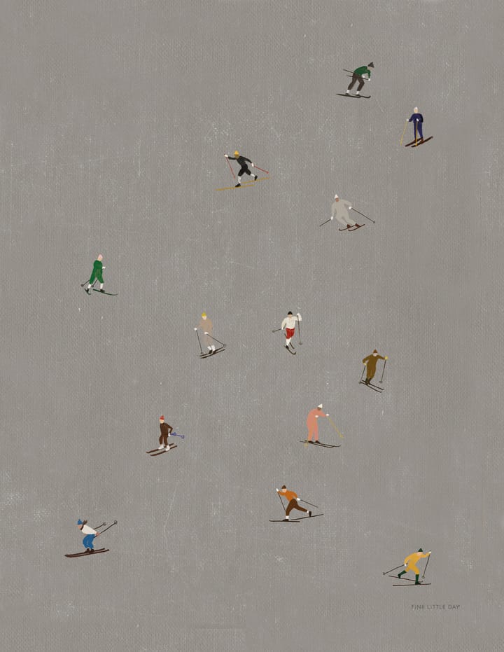 Póster Skiers 40x50 cm - cinza - Fine Little Day