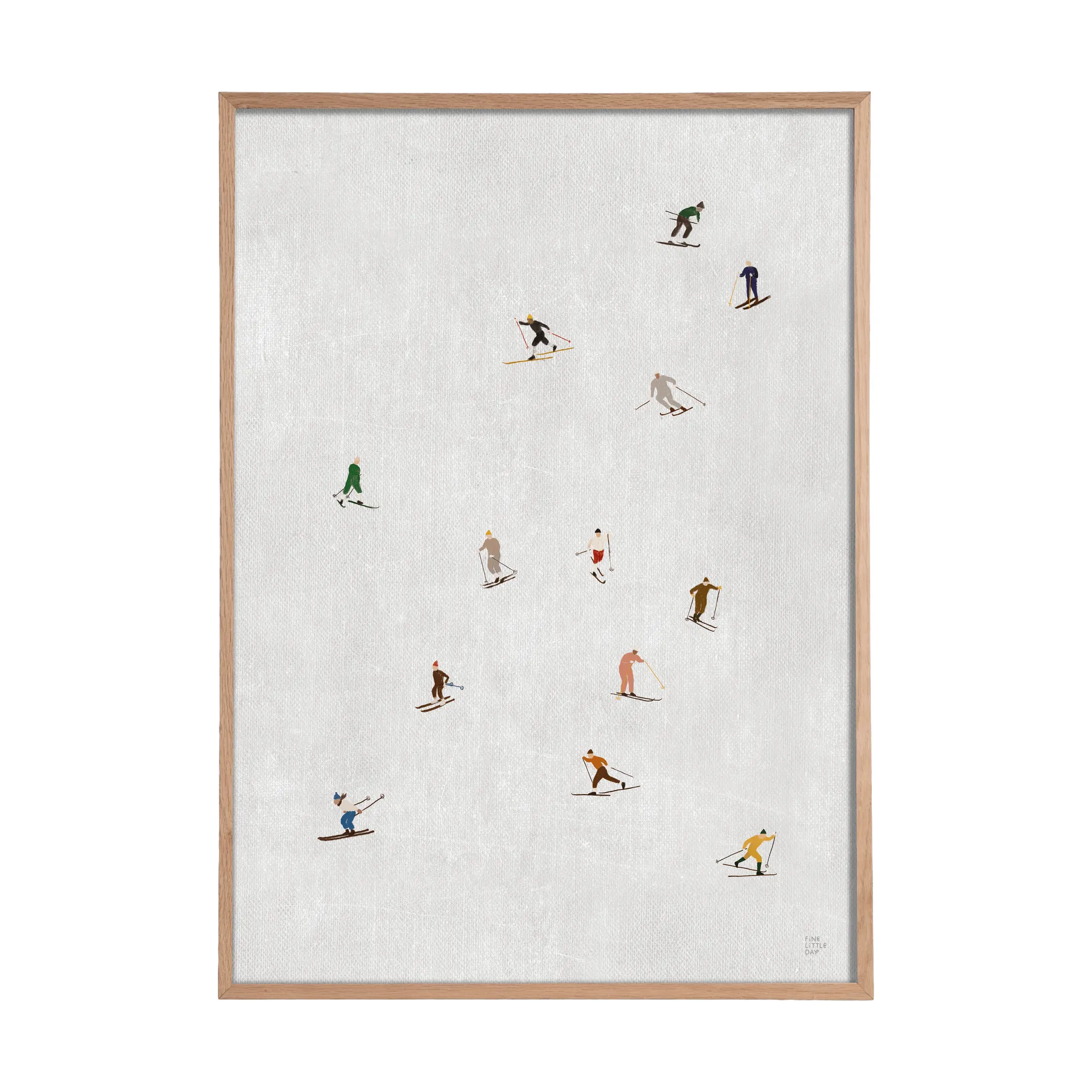Póster Skiers 50x70 cm, cinzento‑claro Fine Little Day