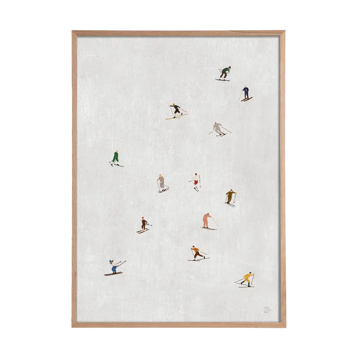 Póster Skiers 50x70 cm - cinzento‑claro - Fine Little Day
