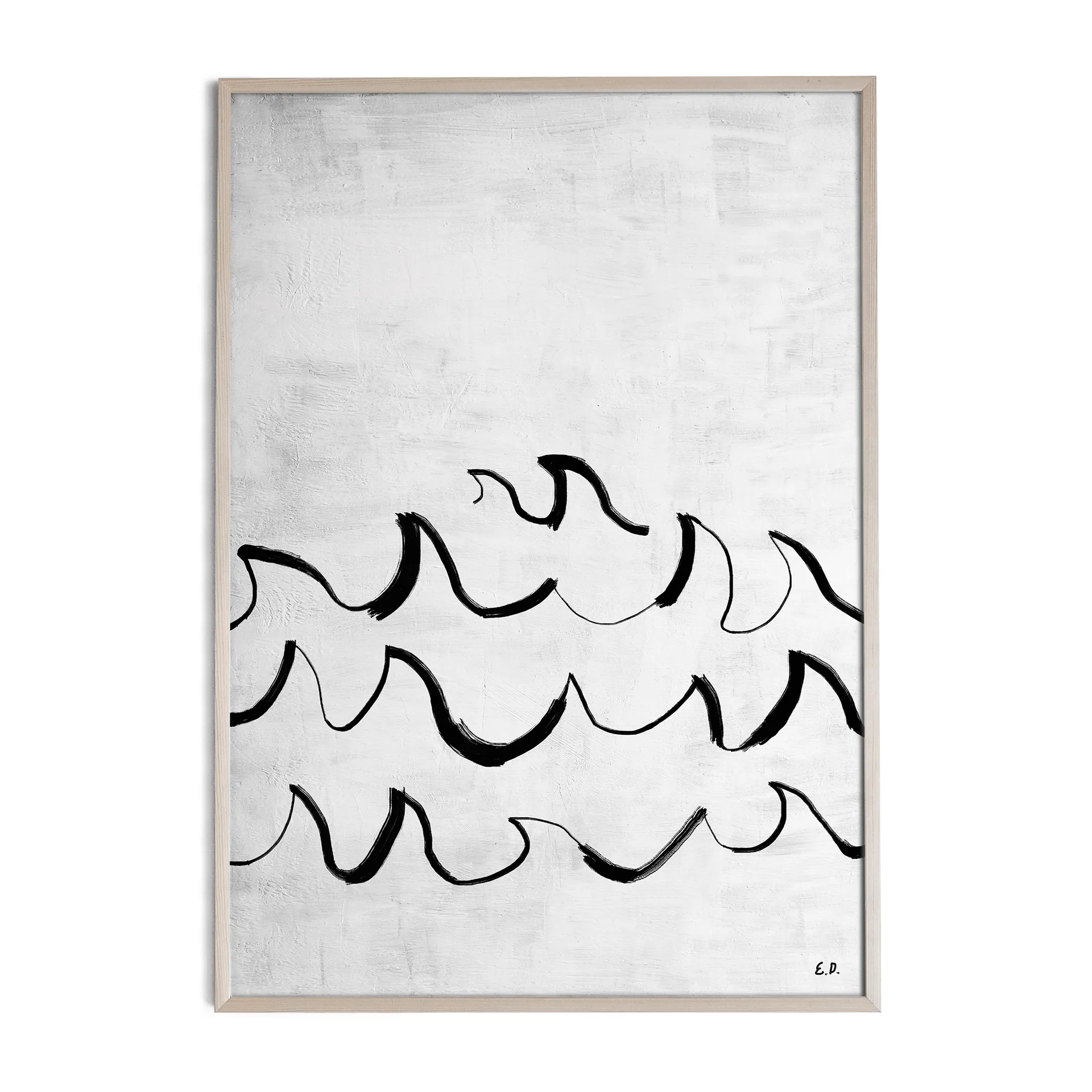 Póster Wave 50x70 cm, Preto-branco Fine Little Day