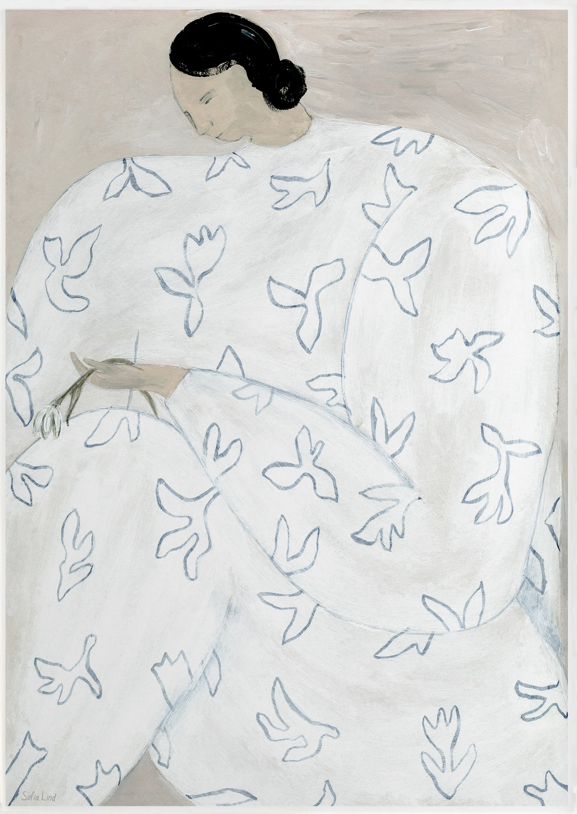 Póster White Flower 50x70 cm, nude Fine Little Day