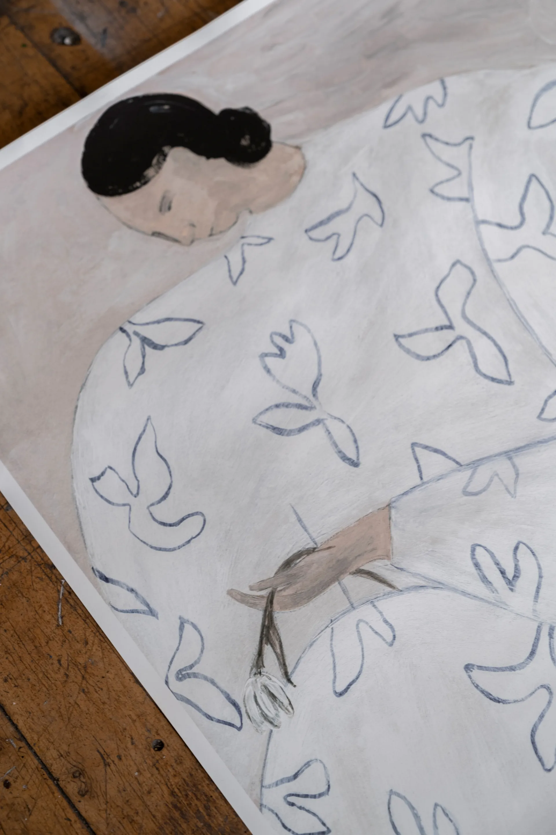 Póster White Flower 50x70 cm, nude Fine Little Day