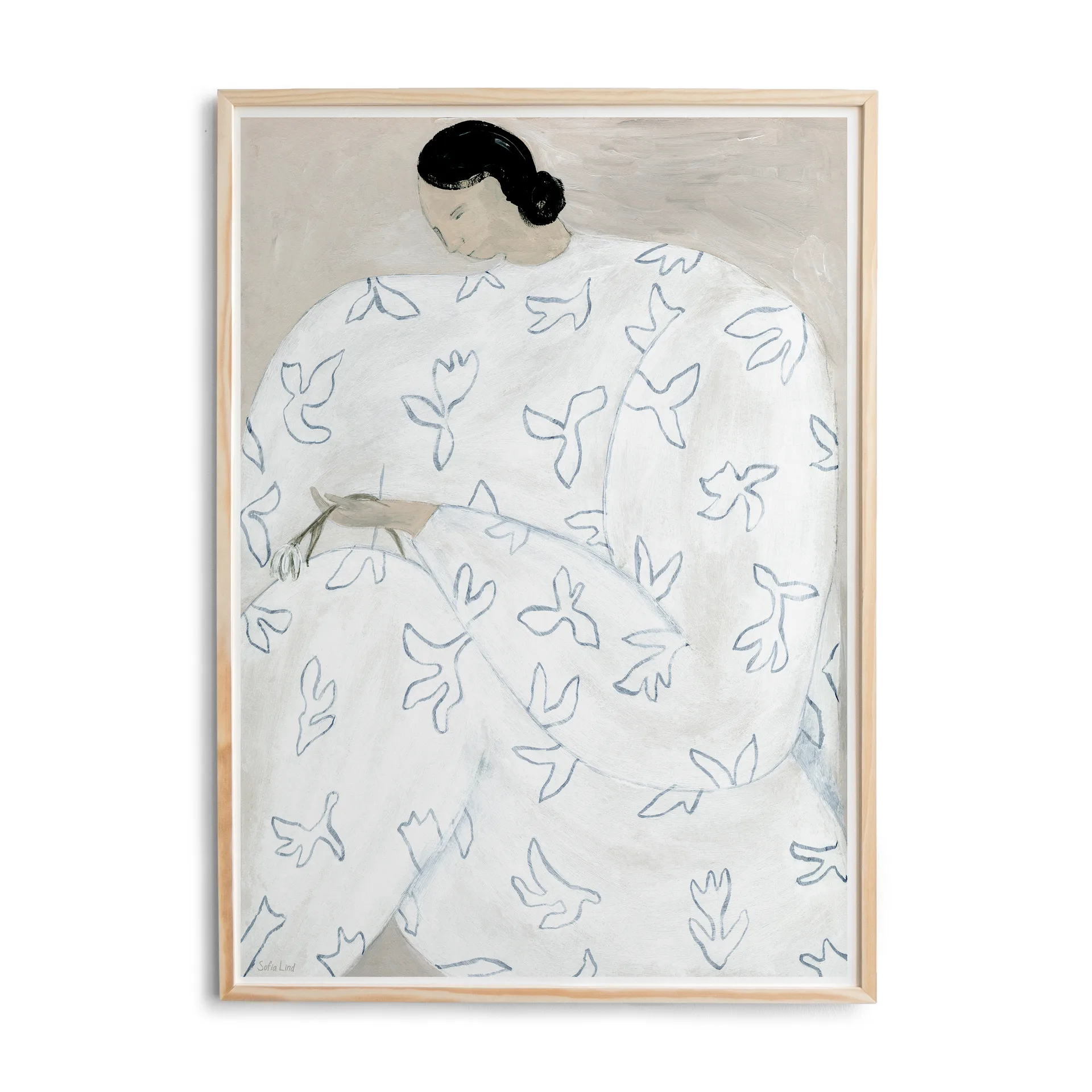 Póster White Flower 50x70 cm, nude Fine Little Day