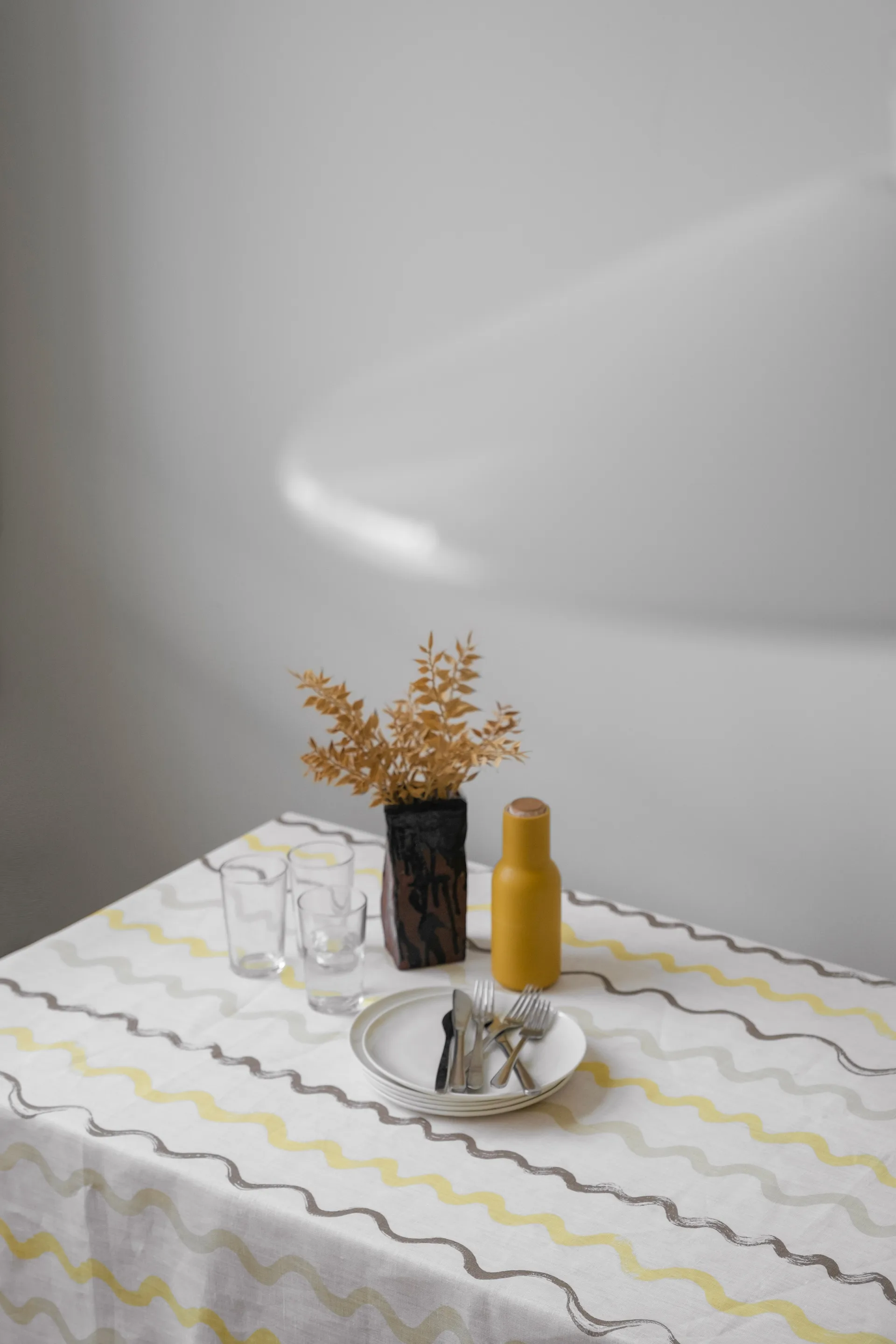 Reig toalha de mesa 149x250 cm, Branco-amarelo Fine Little Day