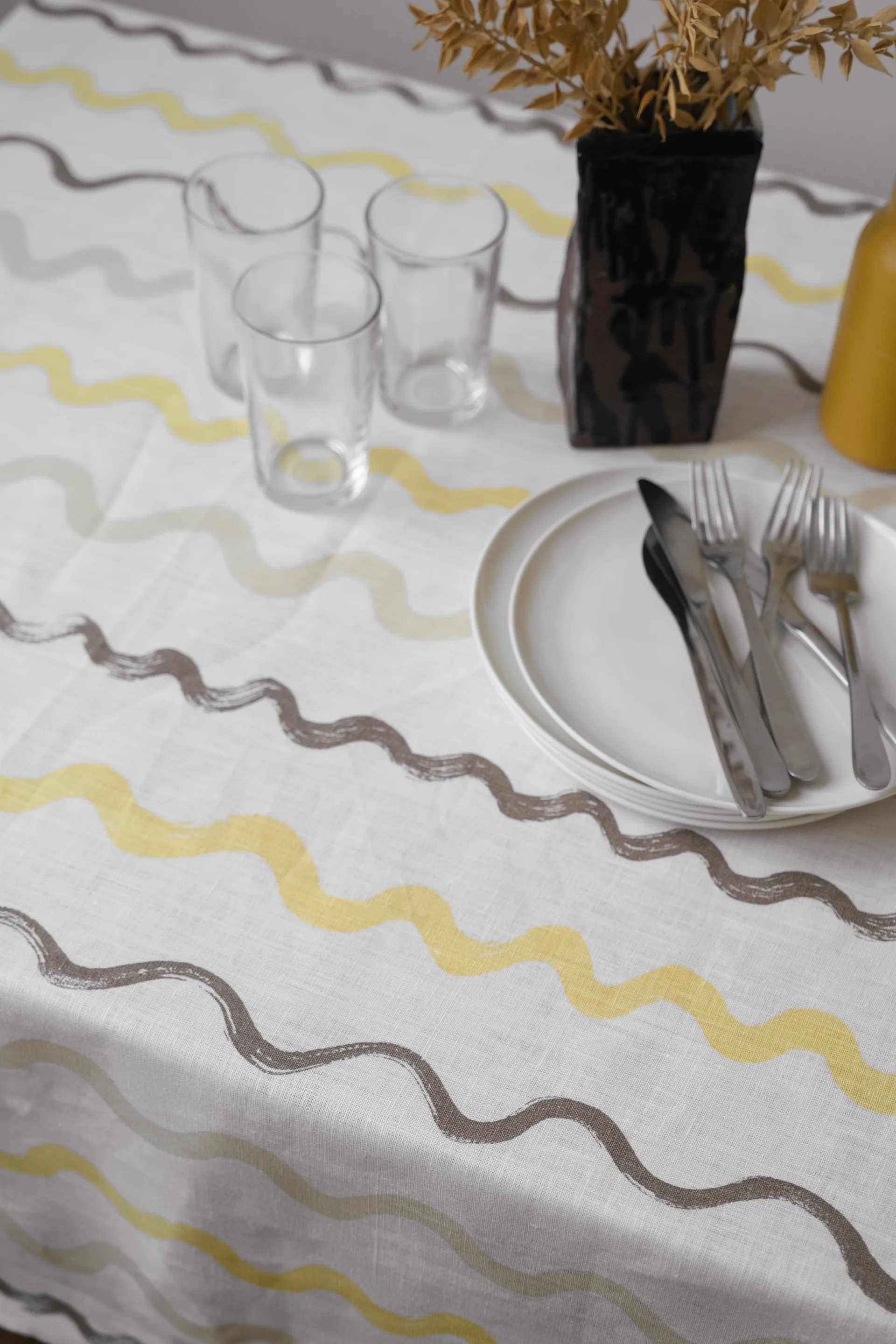 Reig toalha de mesa 149x250 cm, Branco-amarelo Fine Little Day