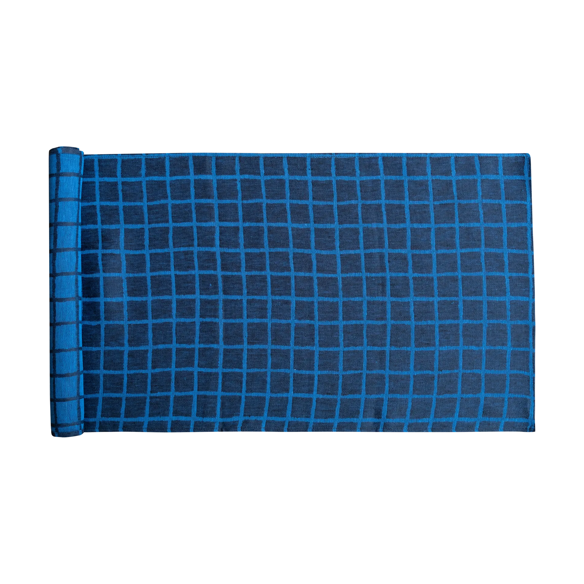 Rutig jacquard-woven corre-mesa 45x150 cm, Azul-preto Fine Little Day