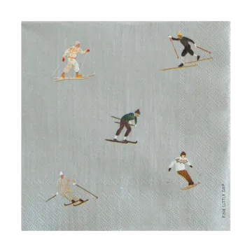 Skiers guardanapo 25 un. - Cinza - Fine Little Day