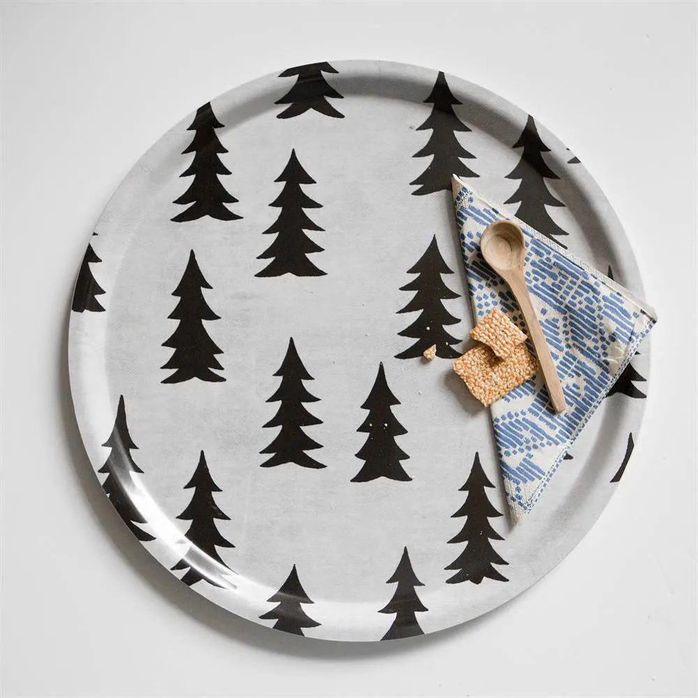 Tabuleiro Gran, branco-preto, Ø38 cm Fine Little Day