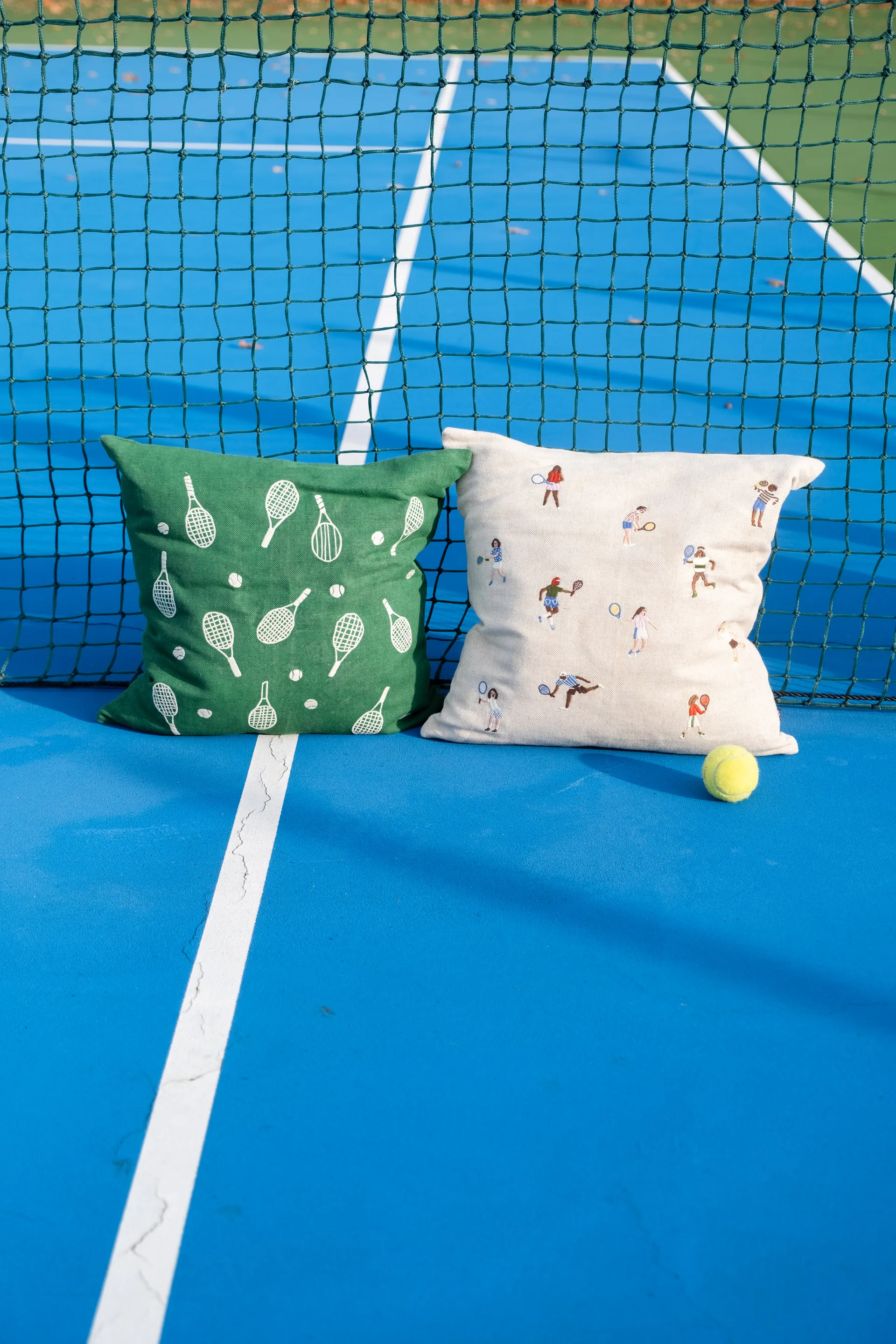 Tennisracket capa de almofada 48x48 cm, Verde Fine Little Day