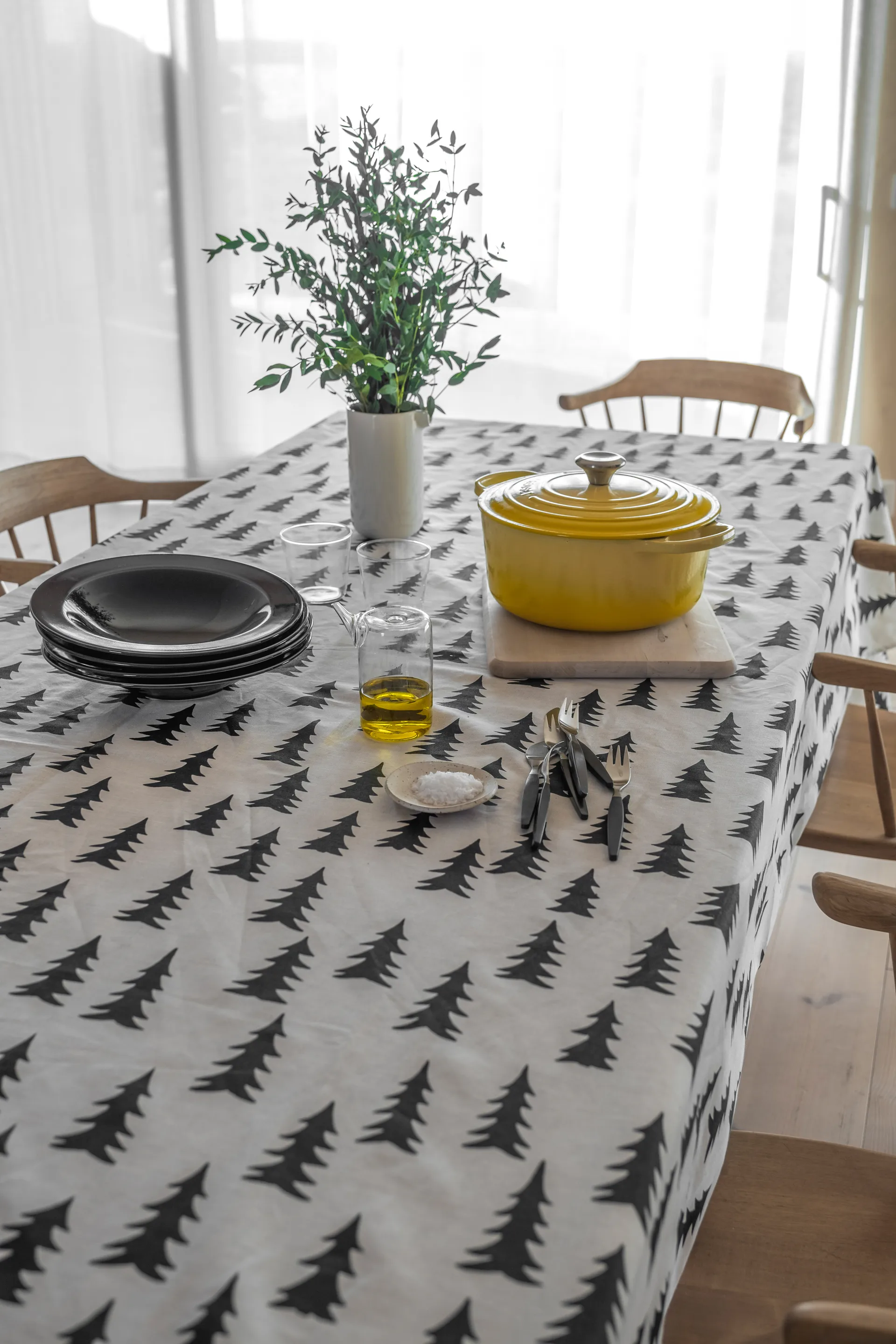 Toalha de mesa Gran, branco-preto Fine Little Day