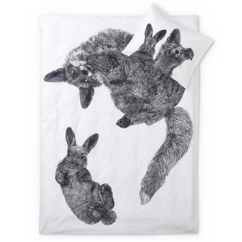 Conjunto de cama Villipedot, preto-branco Finlayson