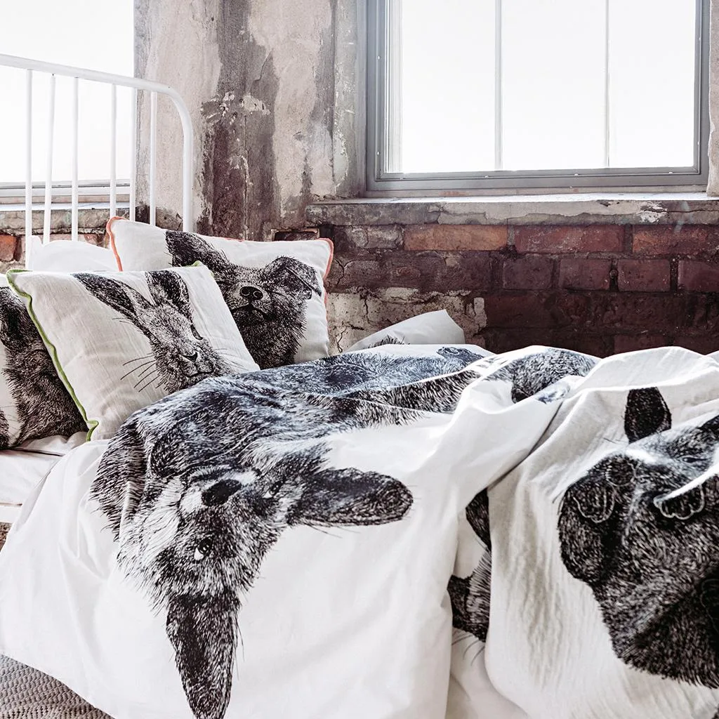 Conjunto de cama Villipedot, preto-branco Finlayson